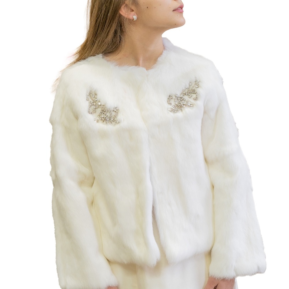 184. NWT WOMENS SHERRILL & BROS. PHOEBE M GENUINE RABBIT FUR JACKET